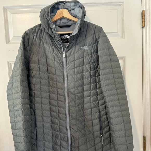 North Face Coat Thermoball Long Quilted Jacket-  Grey Size 2XL - Picture 1 of 10